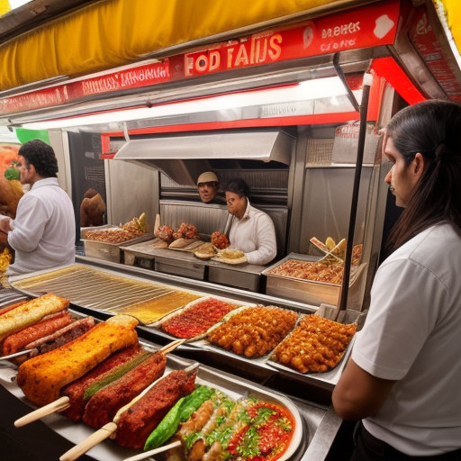 Pic depicting food stall selling tandoori and kebabs